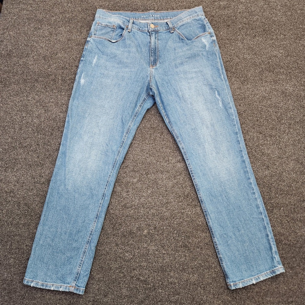 Mott & Bow Womens 32×28 Boyfriend Jeans Medium Wash Blue Mid Rise Stretch